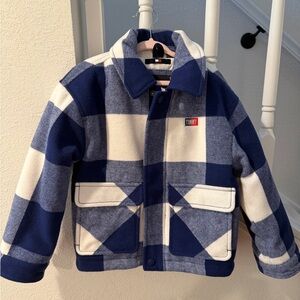 🌲🌲🌲SOLD！🌲🌲🌲Tommy Hilfiger Navy and White Checkered Puffer Jacket